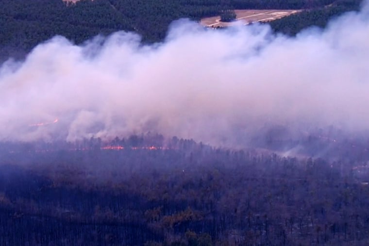 New Jersey wildfire chars nearly 3,900 acres, forcing evacuations