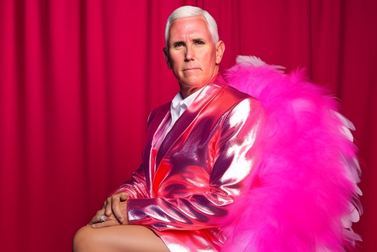 An AI-generated image of Mike Pence in drag.