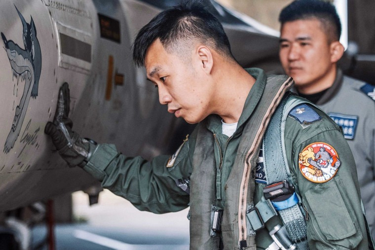 Taiwanese are rushing to buy patches being worn by their air force pilots that depict a Formosan black bear punching Winnie the Pooh — representing China’s President Xi Jinping — as a defiant symbol of the island’s resistance to Chinese war games.