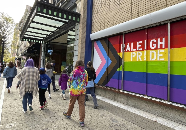 An LGBTQ pride mural in downtown Raleigh