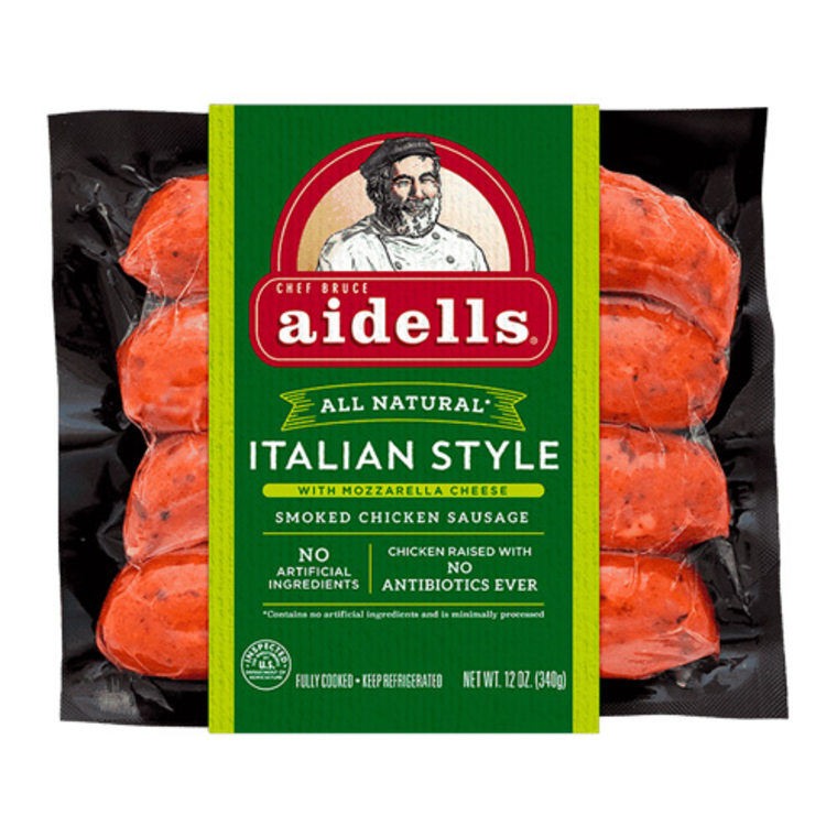 Aidells Italian Style Smoked Chicken Sausage.