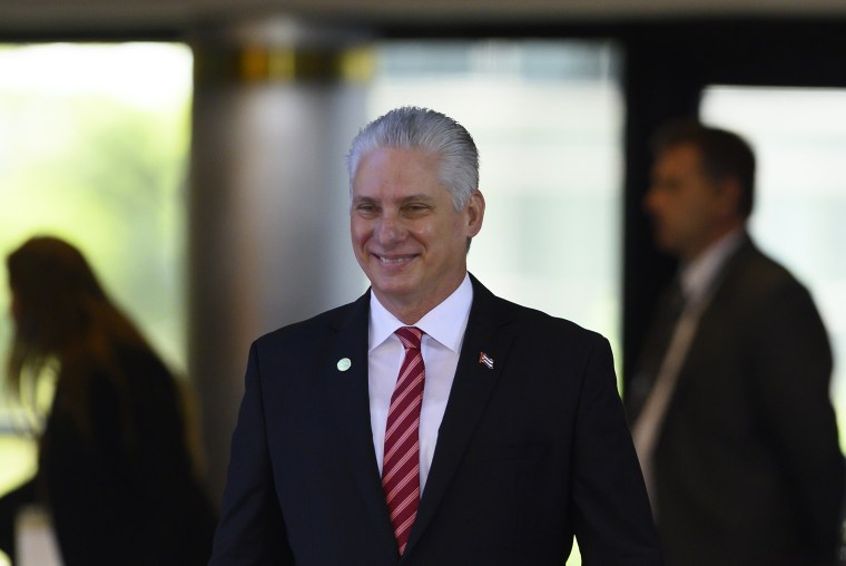Miguel Diaz-Canel during the Community of Latin American and Caribbean States Summit in Buenos Aires