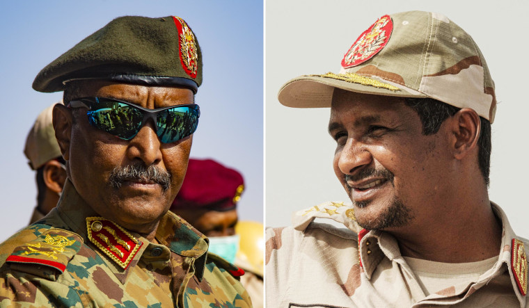 Sudanese President, Lt. Gen. Abdel Fattah al-Burhan, and his former deputy, Vice President Mohamed Hamdan Dagalo.