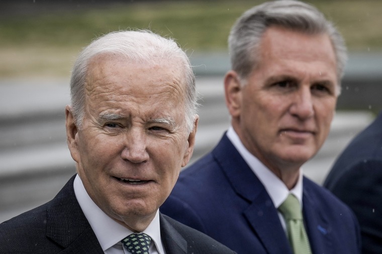 President Joe Biden and Speaker of the House Kevin McCarthy, R-Calif., in Washington on March 17, 2023.