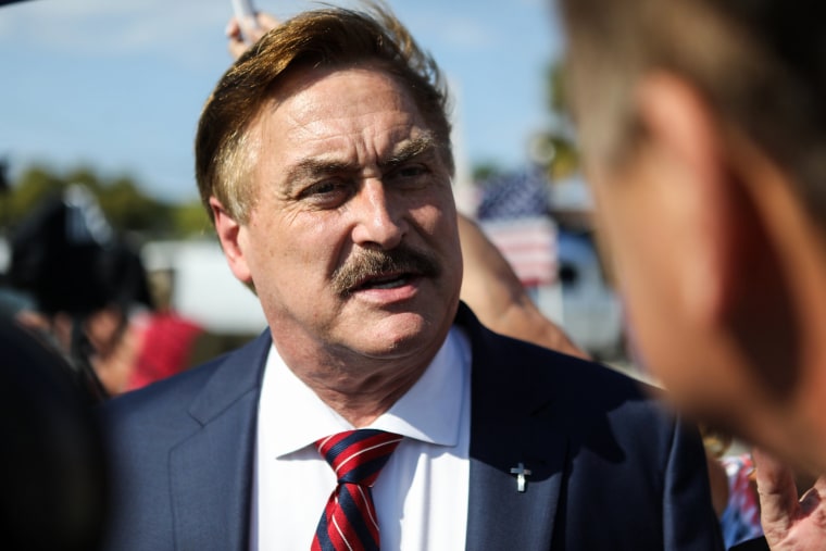 MyPillow CEO Mike Lindell at Mar-a-Lago in West Palm Beach, Fla., on April 4, 2023.