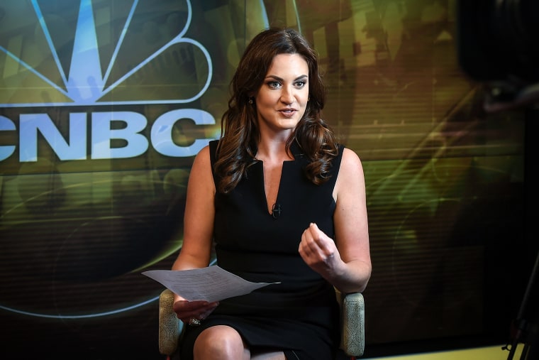 CNBC's Middle East anchor Hadley Gamble at the new Middle East Headquarters Abu Dhabi Global Market on April 15, 2018 in Abu Dhabi, United Arab Emirates.  