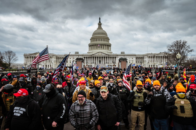 Pro-Trump protesters gather in front of the U.S. Capitol Building on Jan. 6, 2021.