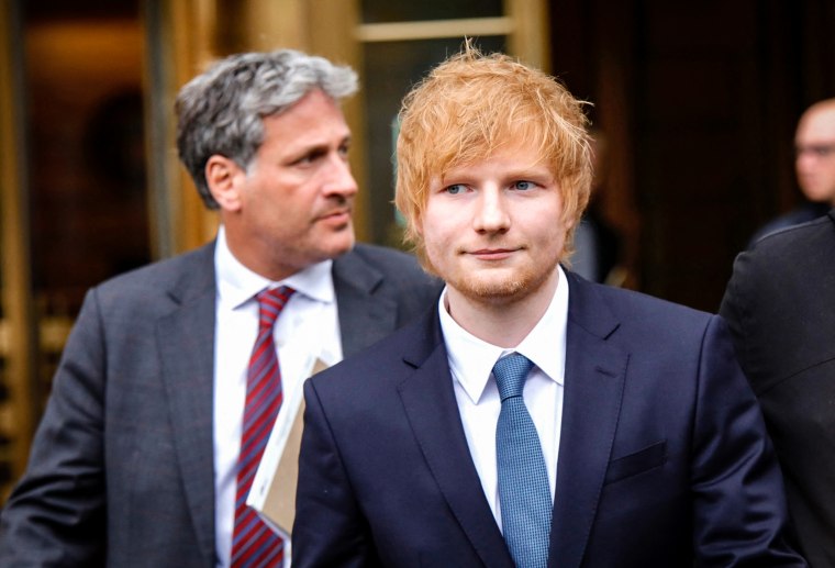 Image: British singer-songwriter Ed Sheeran leaves after testifying over Marvin Gaye copyright infringement claim at the Manhattan federal court in New York on April 25, 2023.