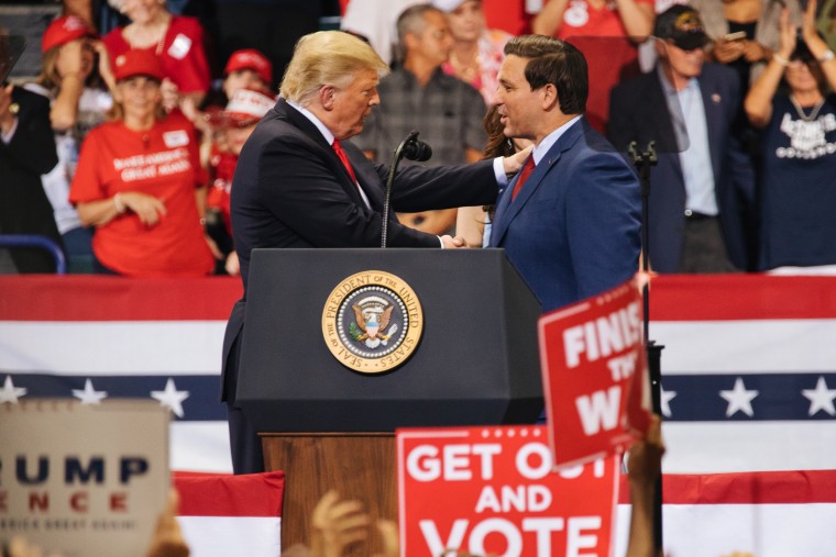 President Trumps Hold Rally For Governor Candidate Ron DeSantis