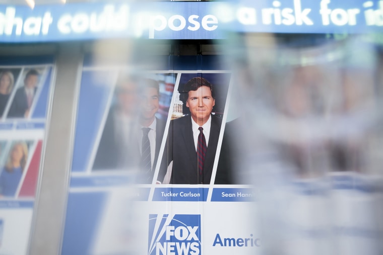 A Fox News promotion featuring Tucker Carlson in New York