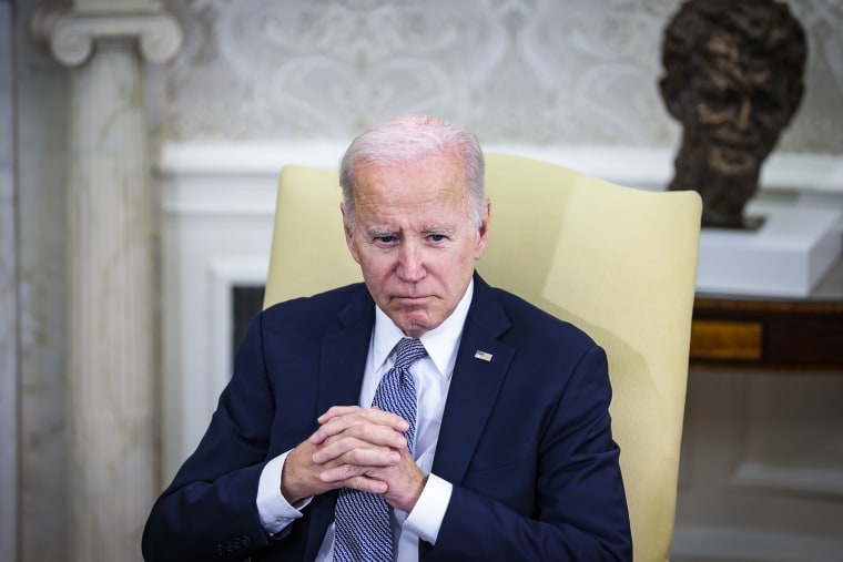 President Joe Biden in the Oval Office of the White House on April 20, 2023.