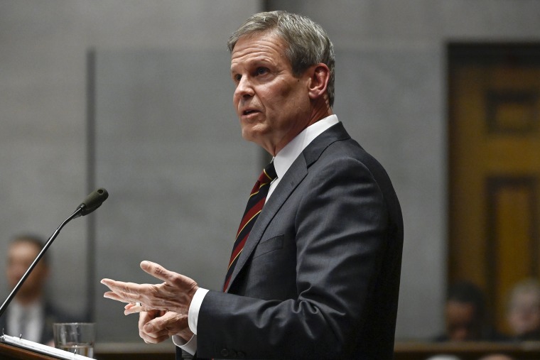 Gov. Bill Lee delivers his State of the State Address in the House Chamber  in Nashville, Tenn.