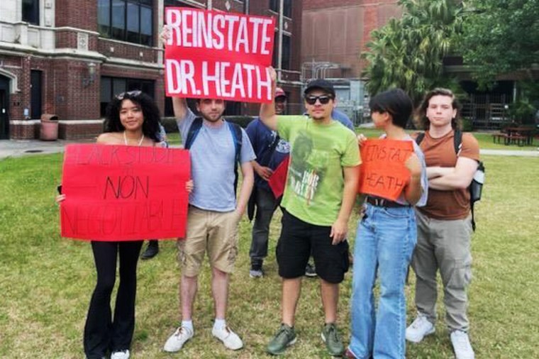 Loyola University students during a rally for Scott Heath.