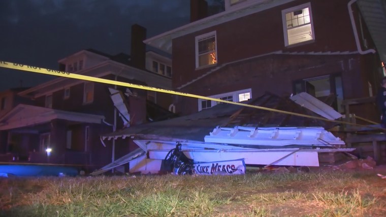 More than a dozen people were taken to hospitals and roughly 20 others were injured when a roof collapsed at a house in Columbus, Ohio, on Saturday, April 29, 2023.
