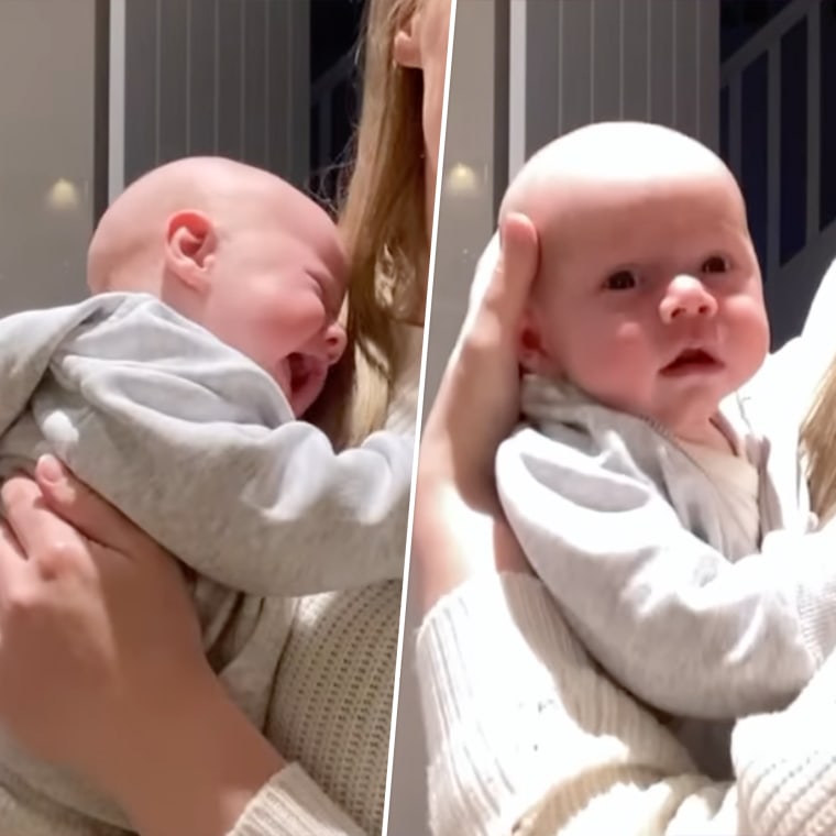 Melissa Buckley's 2-month-old son, Jackson, before and after hearing Lil Jon.