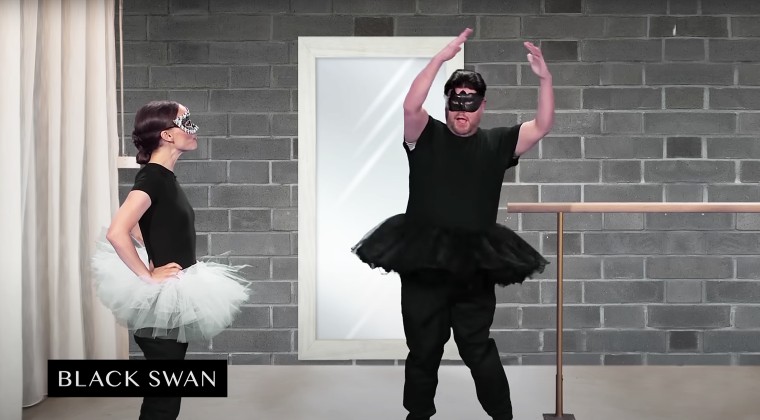 Natalie Portman reenacts her film career with James Corden -- including a very silly 'Black Swan'