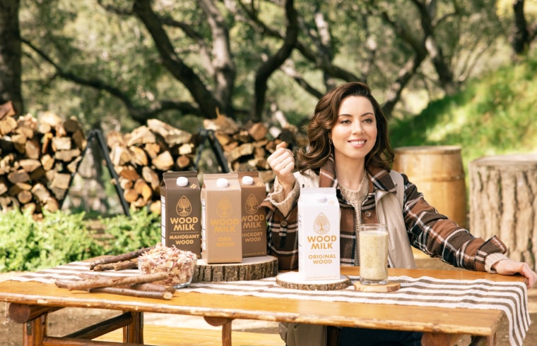 Aubrey Plaza in "Wood Milk" ad.