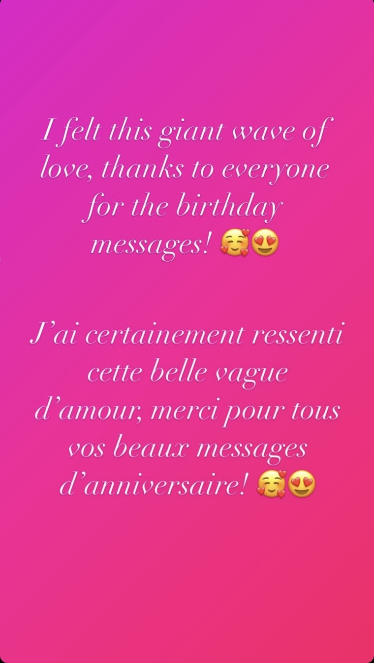 Celine Dion thanked her fans for their birthday messages on her Instagram story.