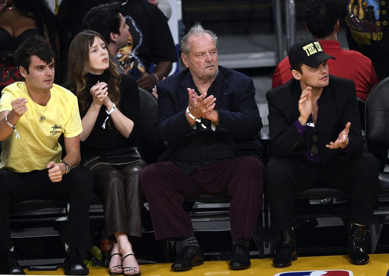 Jack Nicholson attends the basketball game between Los Angeles Lakers and Memphis Grizzlies Round 1 Game 6 of the 2023 NBA Playoffs against Los Angeles Lakers at Crypto.com Arena on April 28, 2023 in Los Angeles, California.