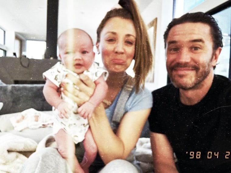 Kaley Cuoco and Tom Pelphrey with their baby girl.