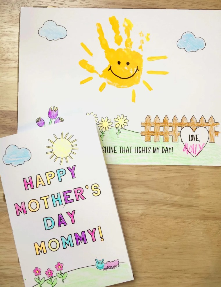 color-in mother's day card