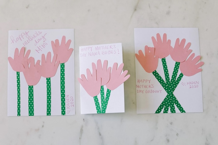 handprint flowers mothers day cards