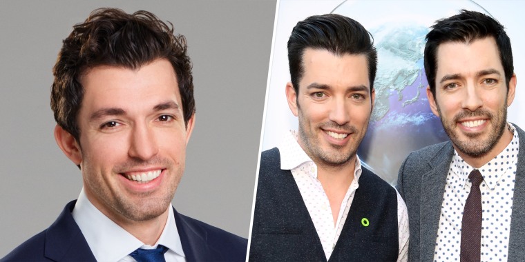 Zack Goytowski from Love is Blind, season 4 and the Property Brothers. Drew & Jonathan Scott.