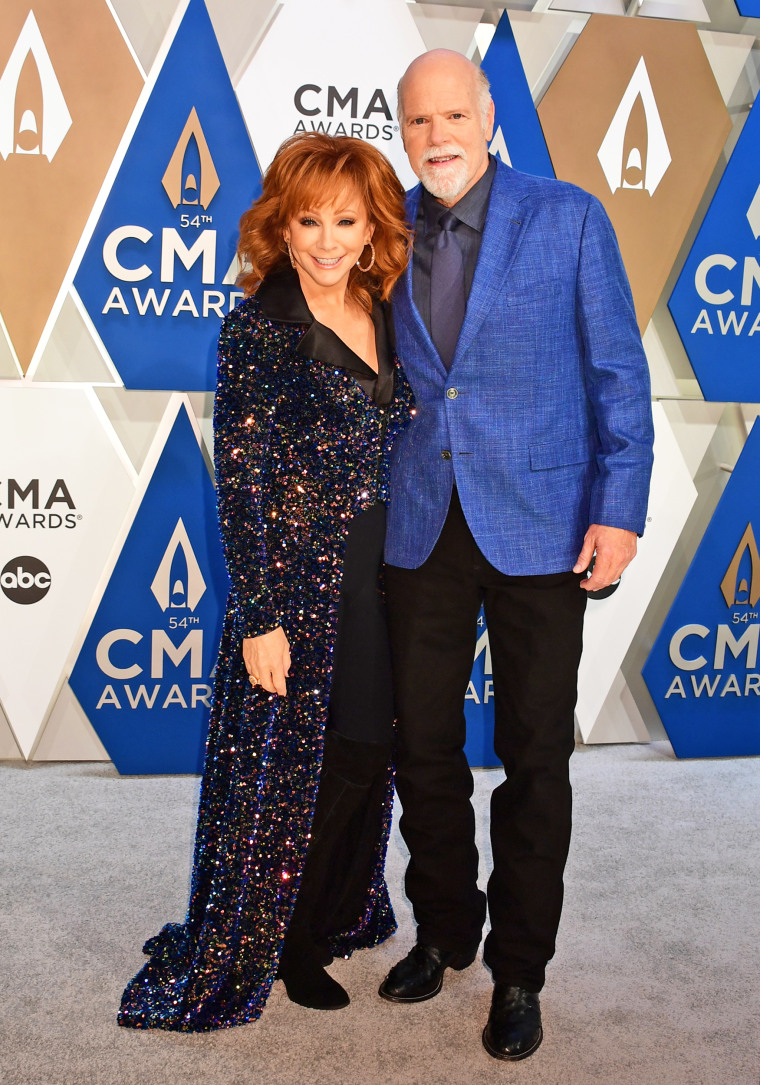 Reba McEntire and Rex Linn at the 54th Annual CMA Awards on November 11, 2020.