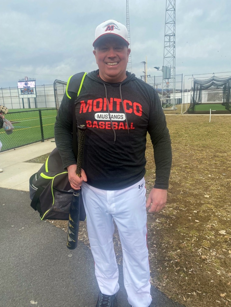 Jim Fullan, 56-year-old baseball player for Montgomery County Community College in Pennsylvania