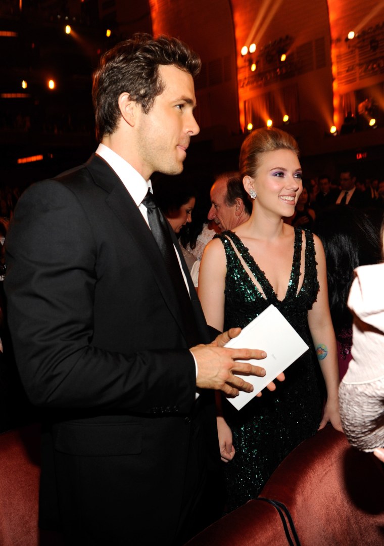 Ryan Reynolds and Scarlett Johansson at the 64th annual Tony Awards at Radio City Music Hall on June 13, 2010 in New York City.