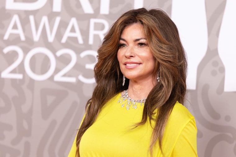 Shania Twain attends The BRIT Awards 2023  at The O2 Arena on February 11, 2023 in London, England. 