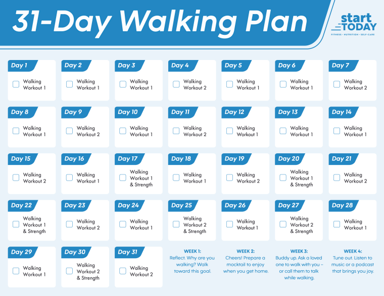 31 Day Walking Workout for Weight Loss and Mental Health