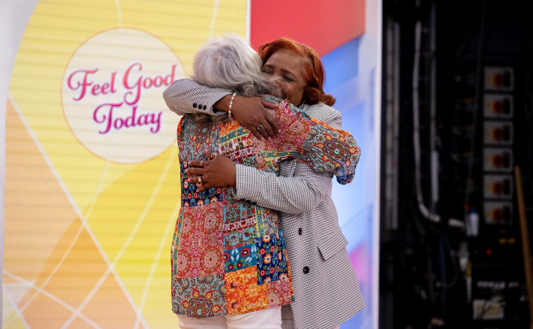 Deborah Rushing and Helen Boyd reuniting in-person for the first time in eight years.