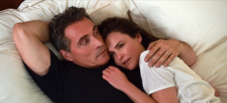 Rufus Sewell as Hal Wyler and Keri Russell as Kate Wyler in "The Diplomat."