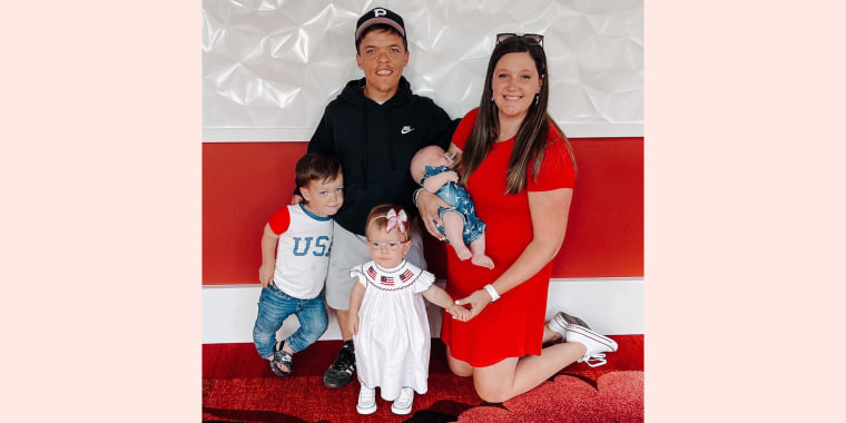 Zach Roloff and Tori Roloff with their three children  Jackson Kyle, Lilah Ray and Josiah Luke.