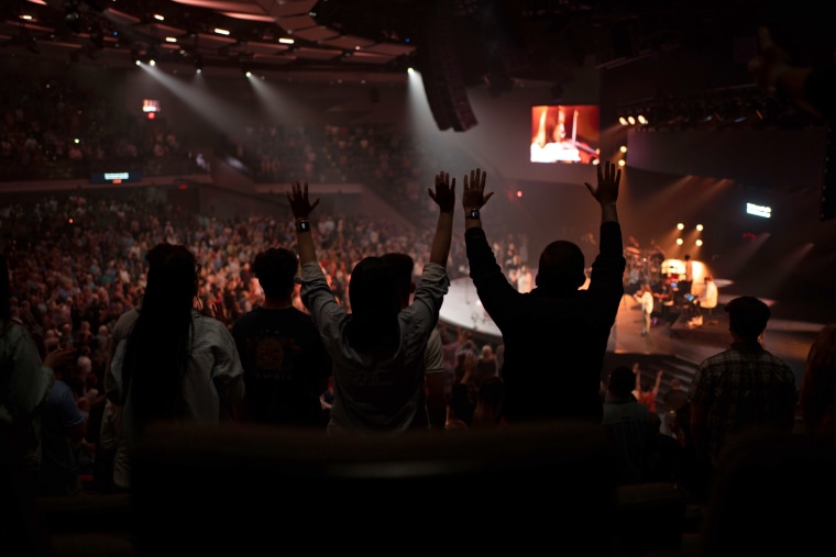 Image: A service at Gateway Church in Southlake, Texas, on Saturday/