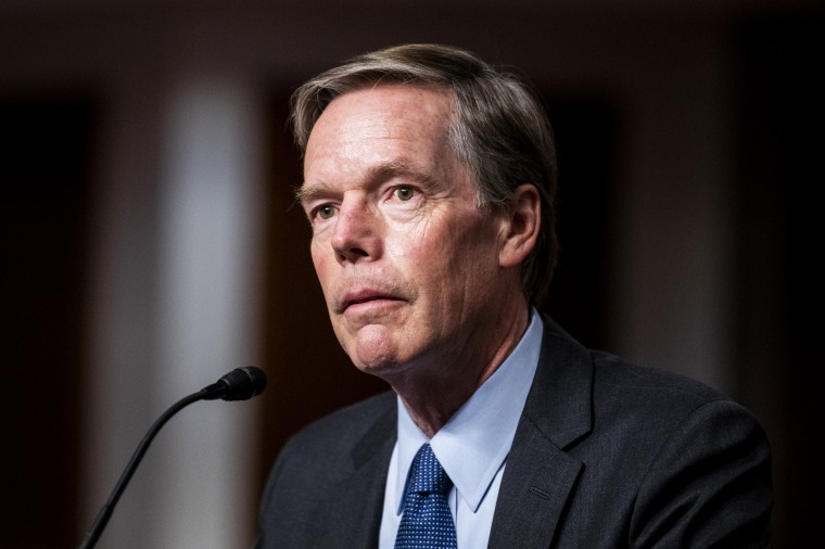 Nicholas Burns testifies during his confirmation hearing for ambassadorship to China in the Senate Foreign Relations Committee on Oct. 20, 2021.