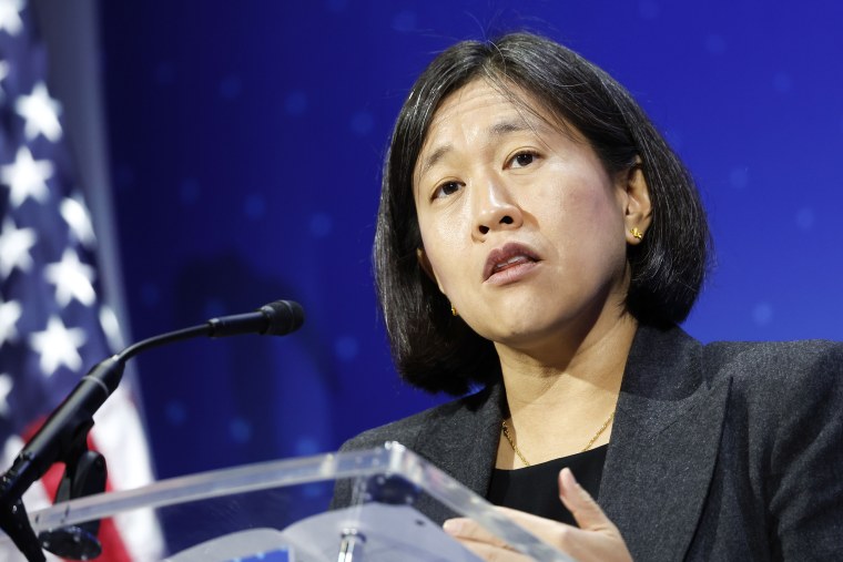 Katherine Tai, US trade representative, speaks during the SelectUSA Investment Summit in National Harbor, Maryland, US, on Wednesday, May 3, 2023. The summit is to establish new connections and opportunities to grow through investing in the US, according to the organizers. 