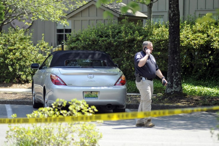A police officer walks outside St. Stephen's Episcopal Church in Vestavia Hills, Ala., on June 17, 2022, after a shooting at the church.