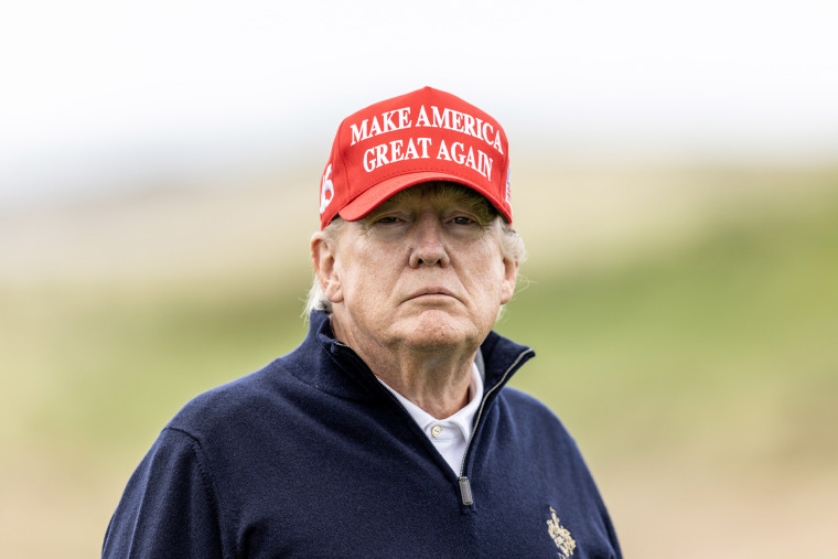 Former President Donald Trump in Turnberry, Scotland, on May 2, 2023.