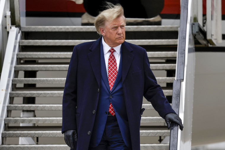 Former President Donald Trump in Aberdeen, Scotland, on May 1, 2023.