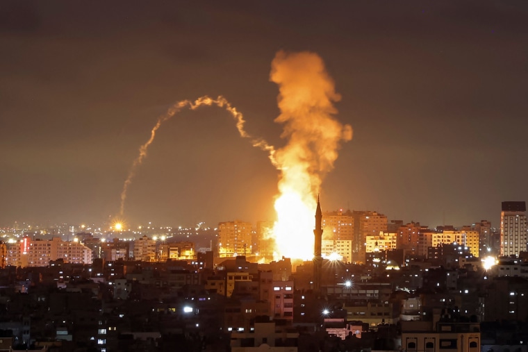 The Israeli military conducted air strikes and traded fire with Gaza militants in a flare-up of violence following the death in Israeli custody of a Palestinian prisoner on hunger strike. 