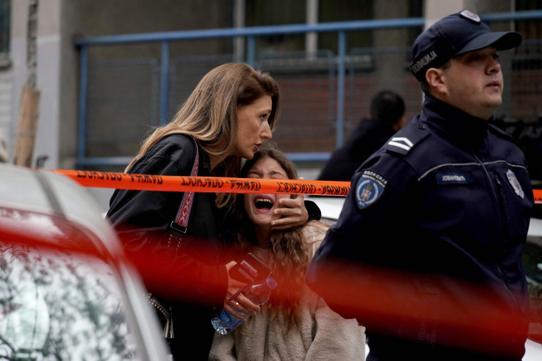 Serbian police arrested a student following a shooting at an elementary school in the capital Belgrade on May 3, 2023, the interior ministry said.