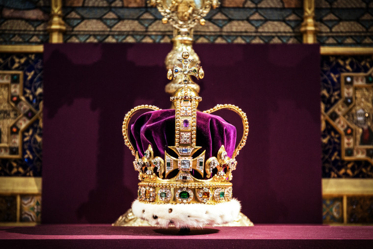 St Edward's Crown at Westminster Abbey, on June 4, 2013 in London.