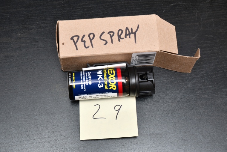 Pepper spray evidence.