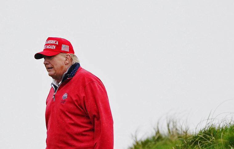 Former President Donald Trump at Trump International Golf Links & Hotel in Doonbeg, Ireland, on May 4, 2023.