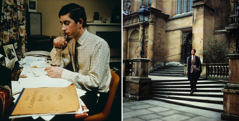 Prince Charles during his time as an undergraduate at Trinity College, Cambridge, England.