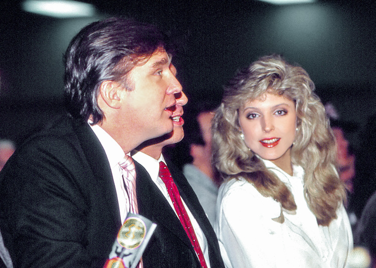 Donald Trump and Marla Maples ringside at Tyson vs Spinks in Atlantic City, N.J., on June 27 1988.