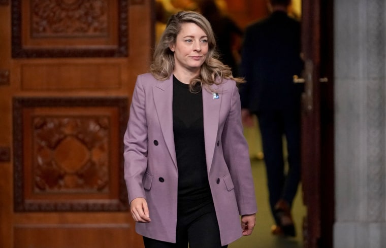 Melanie Joly during the meeting of the NATO Ministers of Foreign Affairs in Bucharest, Romania