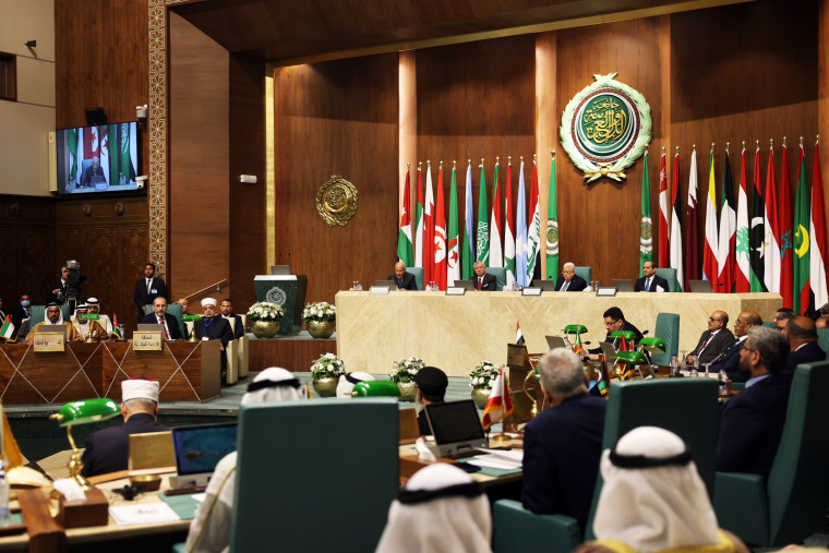 Members of the Arab League meet in Cairo